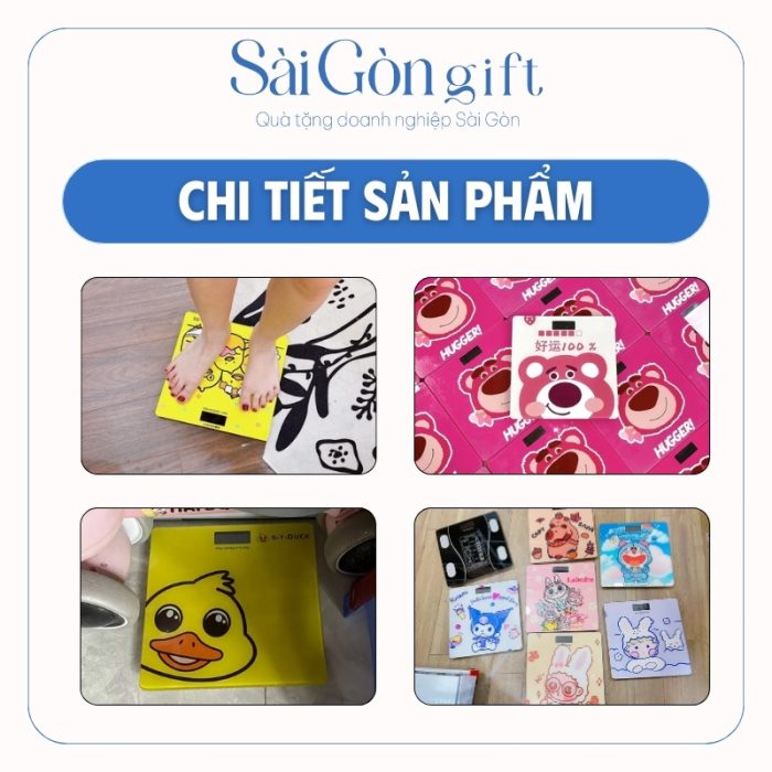 chi tiết Cân Điện Tử Hoạt Hình In Logo Quà Tặng Nhân Viên SG-CD02