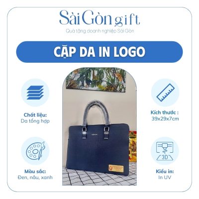 Thông số nổi bật cặp da in logo