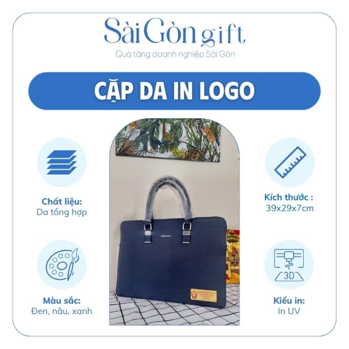 Thông số nổi bật cặp da in logo