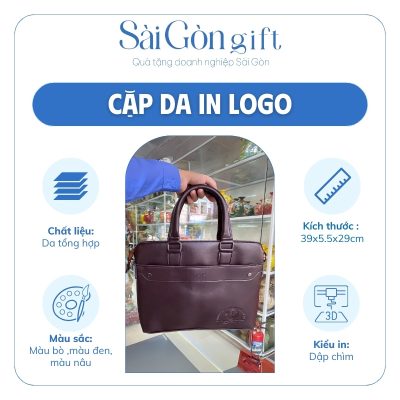Thông tin cụ thể cặp da quà tặng in logo