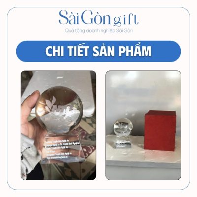 Biểu Trưng Cầu Pha Lê In Logo Đài Truyền Hình Nghệ An Quà Tặng Hội Nghị SG-KNC08