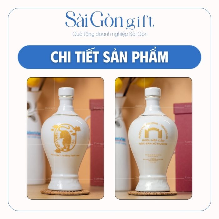 Logo sắc nét được in decal trên bề mặt chai rượu