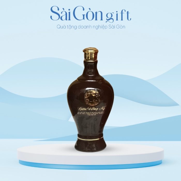 Chai Rượu Bát Tràng Dáng Bầu Cổ Cao In Logo Quà Tặng Tết SG-CR014