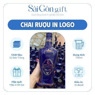Thông số nổi bật chai rượu dáng trụ in logo