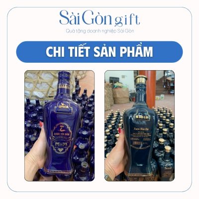 Hình ảnh các màu chai rượu và logo in sắc nét trên bề mặt