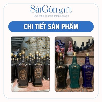 Hình ảnh các màu chai rượu và logo in sắc nét trên bề mặt