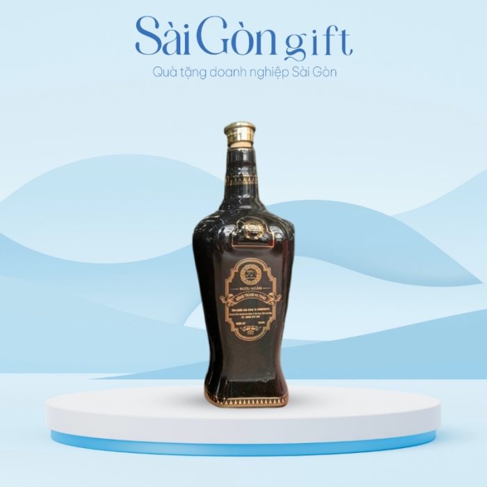 Chai Rượu Bát Tràng Dáng Trụ In Logo Quà Tặng Tết SG-CR019
