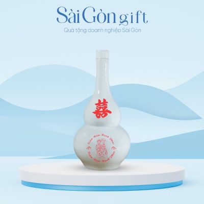 Chai Rượu Bát Tràng Hồ Lô In Logo Quà Tặng Kỷ Niệm SG-CR015