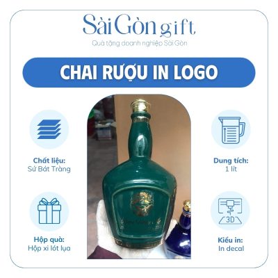 Đặc điểm chai rượu Chivas men xanh ngọc in logo