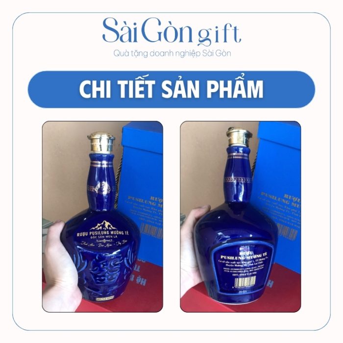 Chi tiết hoa văn mặt hổ và logo trên chai rượu