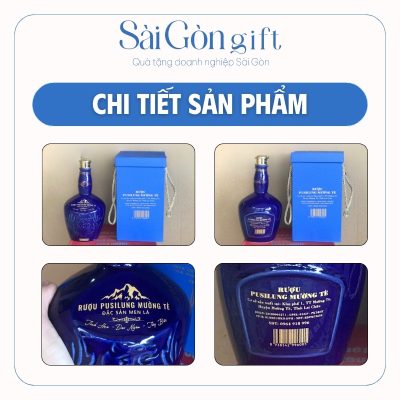 Chi tiết hoa văn mặt hổ và logo trên chai rượu