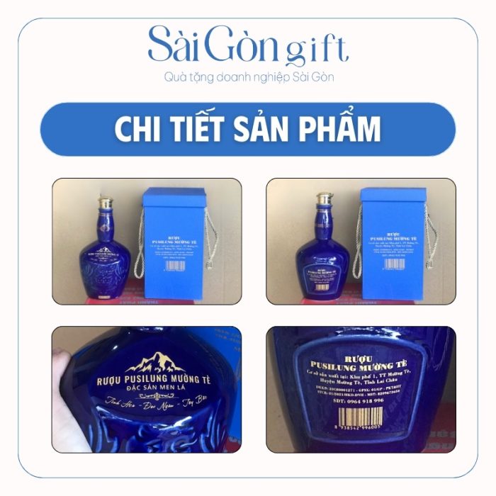 Chi tiết hoa văn mặt hổ và logo trên chai rượu