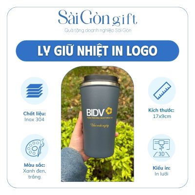 đặc điểm Ly Giữ Nhiệt In Logo BIDV Quà Tặng Ngân Hàng SG-LGN11