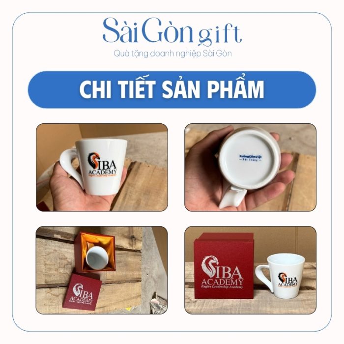 Hình ảnh các mặt cốc và logo in decal trên sản phẩm