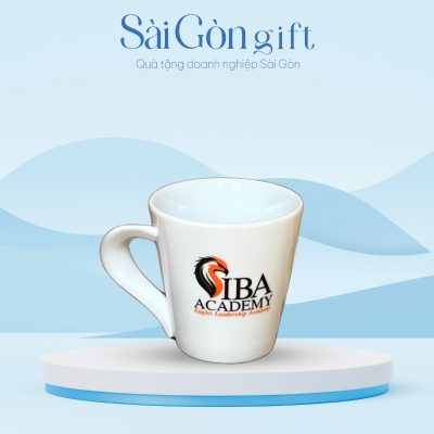 Cốc Sứ Bát Tràng Quai Xoắn In Logo Quà Tặng Giáo Dục SG-CS17