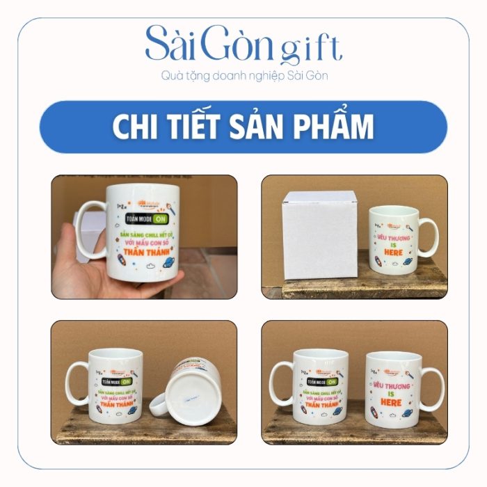 chi tiết Cốc Sứ Trắng Quai C In Logo Quà Tặng Quảng Cáo SG-CS18