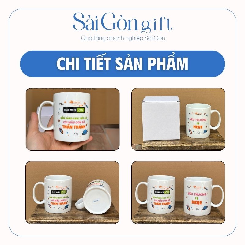 chi tiết Cốc Sứ Trắng Quai C In Logo Quà Tặng Quảng Cáo SG-CS18