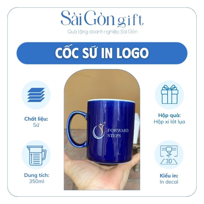 đặc điểm Cốc Sứ Màu Dáng Trụ Quai C In Logo Quà Tặng Khách Hàng SG-CS20