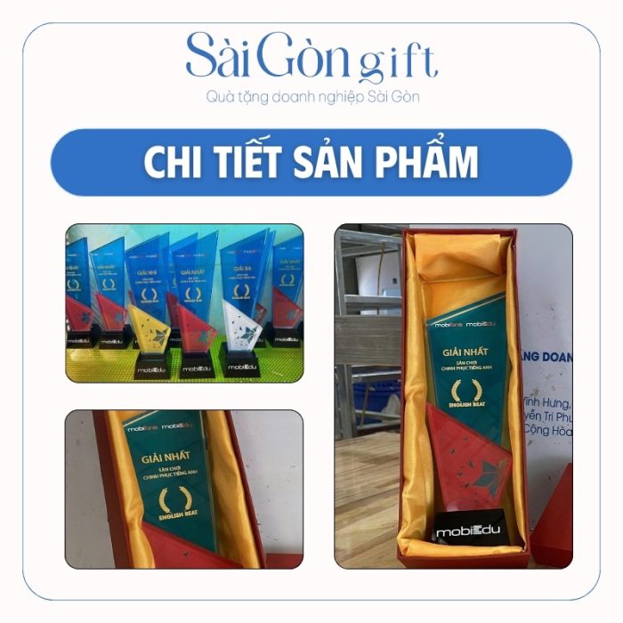 Biểu Trưng Pha Lê Vinh Danh Thành Tích In Logo Quà Tặng Ngành Giáo Dục SG-KNC04