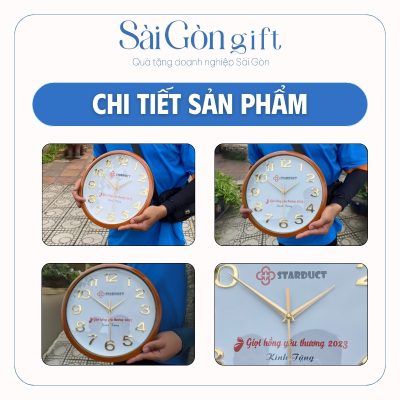 Hình ảnh thực tế đồng hồ in logo quà tặng khách hàng