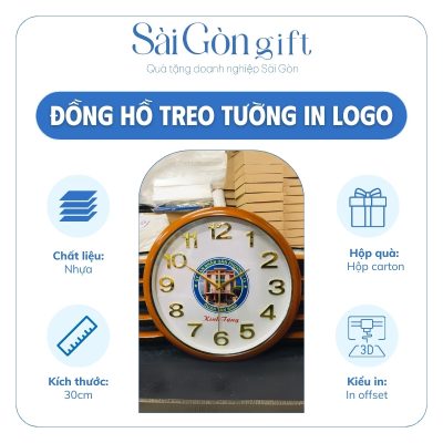 Đặc điểm nổi bật sản phẩm đồng hồ treo tường in logo