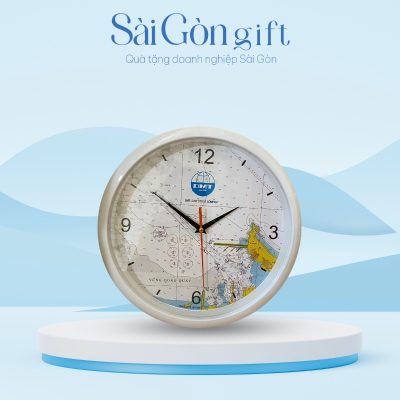 Đồng Hồ Treo Tường 30cm Sơn Trắng In Logo Quà Tặng Nhân Viên SG-DH09