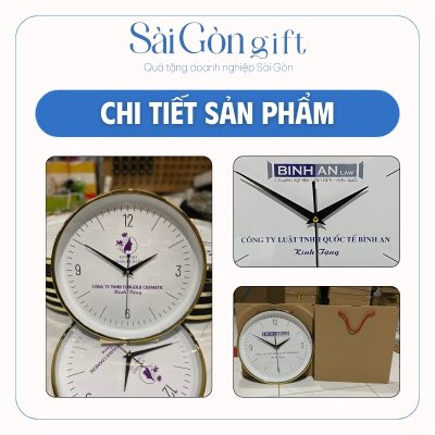 Hình ảnh chi tiết mặt đồng hồ và logo doanh ngiệp in sắc nét trên sản phẩm