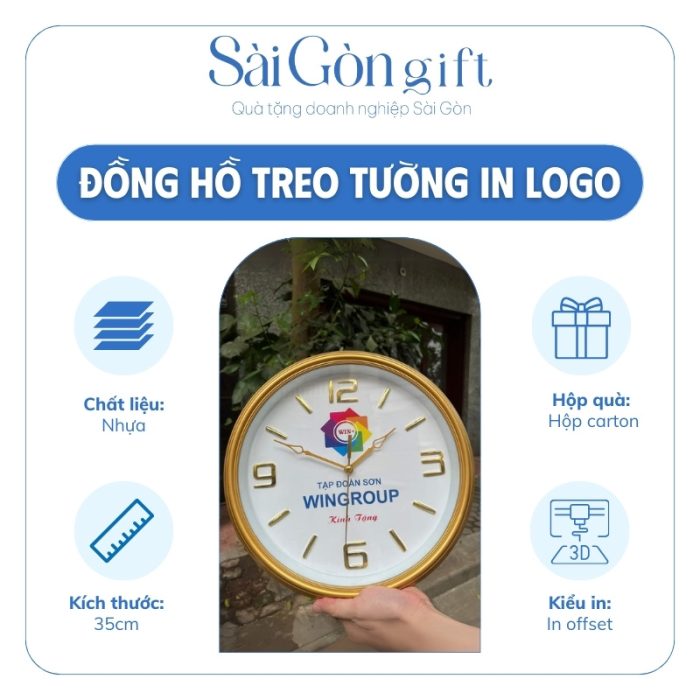 Thông số nổi bật sản phẩm đồng hồ in logo