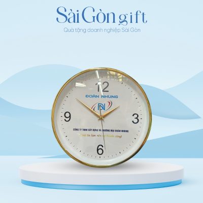 Đồng Hồ Treo Tường 35cm Vành Mỏng In Logo Quà Tặng Khách Hàng SG-DH04