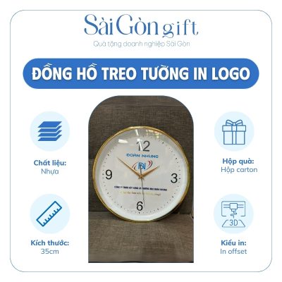 Thông số nổi bật đồng hồ treo tường in logo