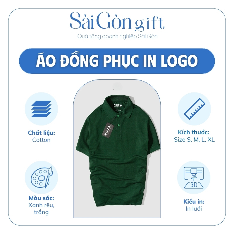 đặc điểm Áo Thun Polo Trơn 1 Màu In Logo Quà Tặng Nhân Viên SG-A01