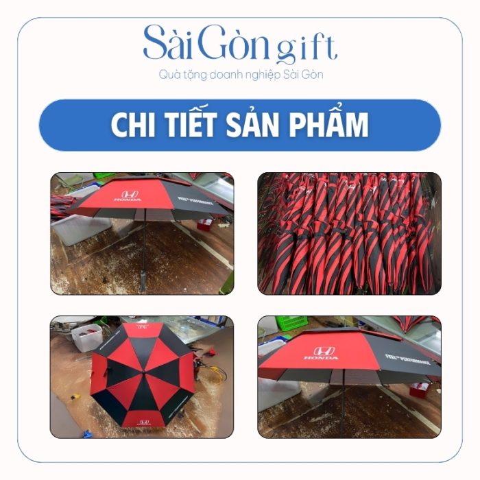chi tiết Dù 2 Tầng Tự Động 1 Chiều In Logo Quà Tặng Khách Hàng SG-OD07