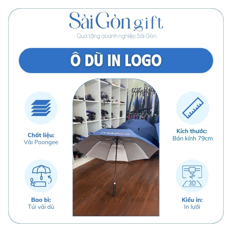 đặc điểm Ô Dù Cán Thẳng 2 Tầng In Logo Quà Tặng Khách Hàng SG-OD09