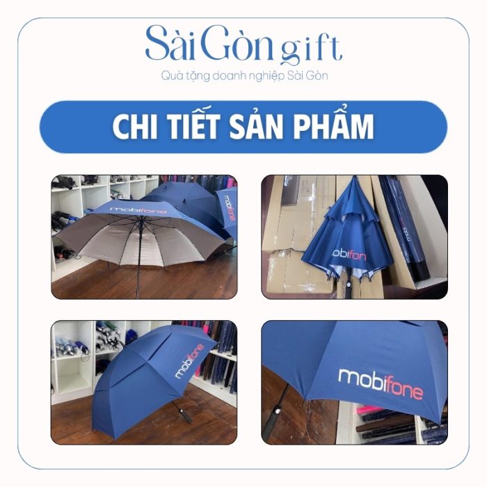 chi tiết Ô Dù Cán Thẳng 2 Tầng In Logo Quà Tặng Khách Hàng SG-OD09