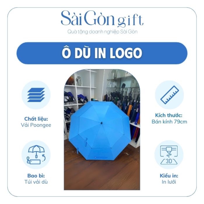 đặc điểm Ô Dù Cán Thẳng 2 Tầng In Logo Quà Tặng Nhân Viên SG-OD08