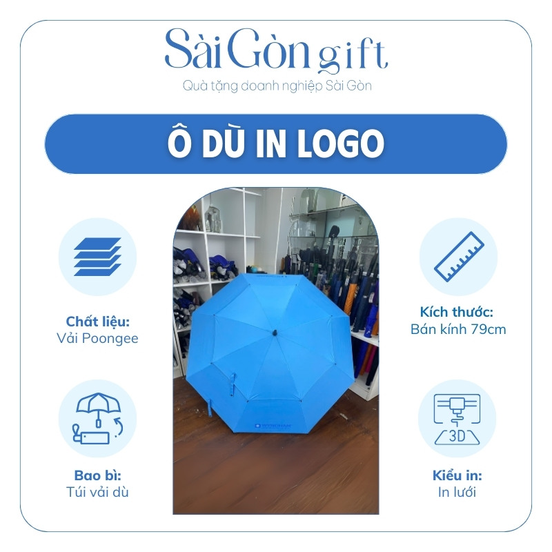 đặc điểm Ô Dù Cán Thẳng 2 Tầng In Logo Quà Tặng Nhân Viên SG-OD08