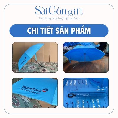 chi tiết Dù Gấp Ngược In Logo Quà Tặng Ngân Hàng SG-OD03