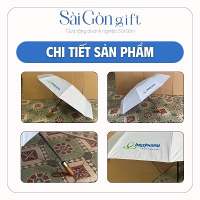 chi tiết Dù Tay Gỗ In Logo Quà Tặng Y Tế SG-OD04