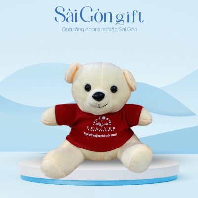 Gấu Bông Lông Mịn In Logo Quà Tặng Ngành Giáo Dục SG-GB05