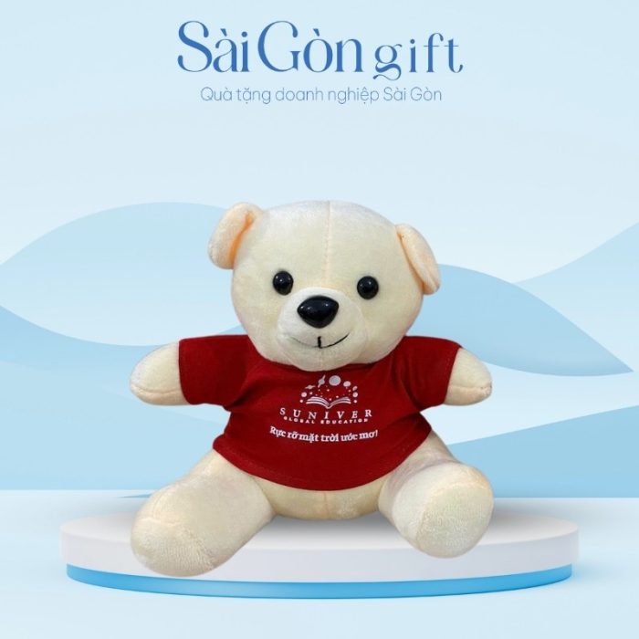 Gấu Bông Lông Mịn In Logo Quà Tặng Ngành Giáo Dục SG-GB05