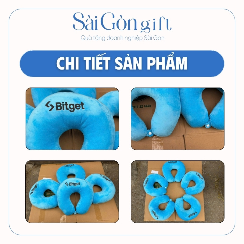 chi tiết Gối Chữ U Kê Cổ In Logo Quà Tặng Nhân Viên SG-G03