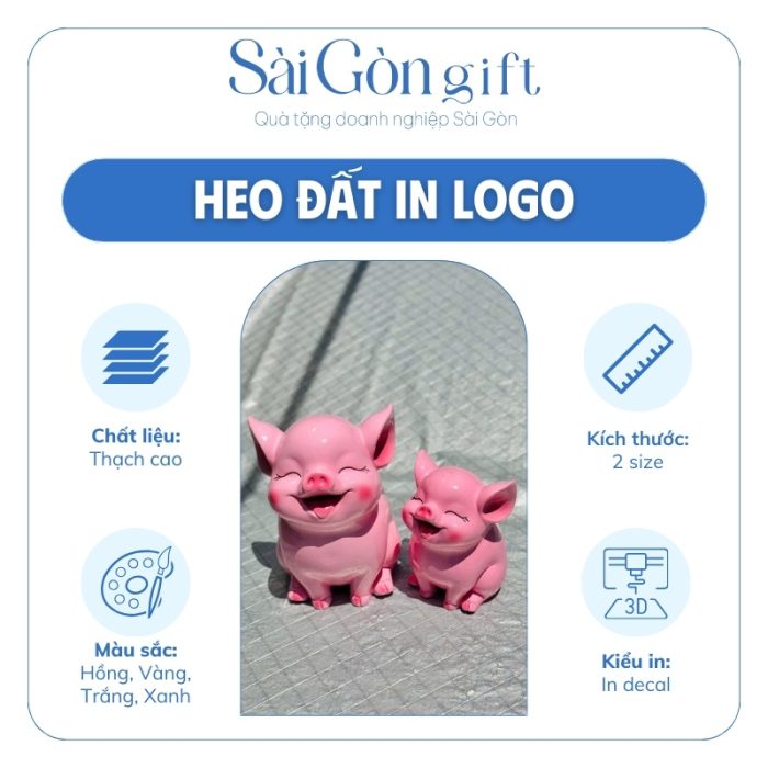 Chi tiết kích thước và kiểu in logo trên heo đất