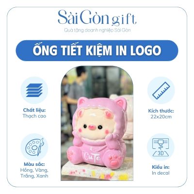 Đặc điểm nổi bật heo đất dễ thương in logo