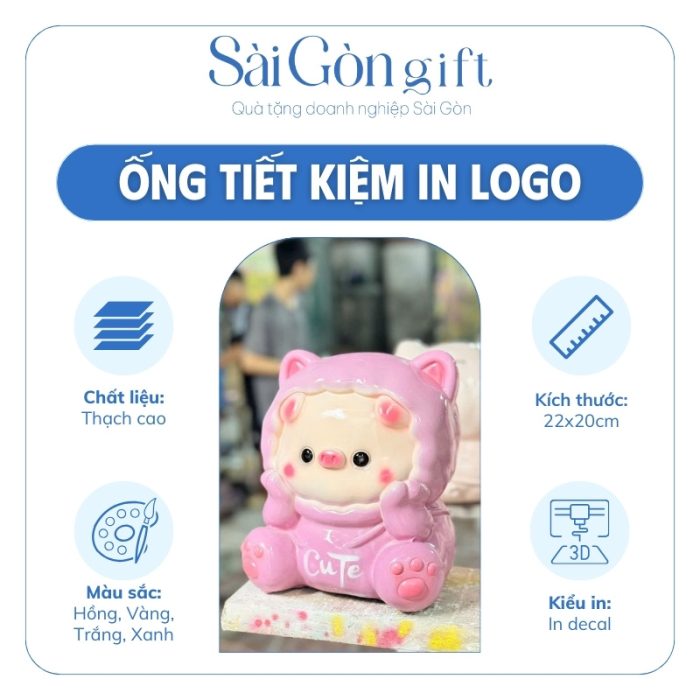 Đặc điểm nổi bật heo đất dễ thương in logo