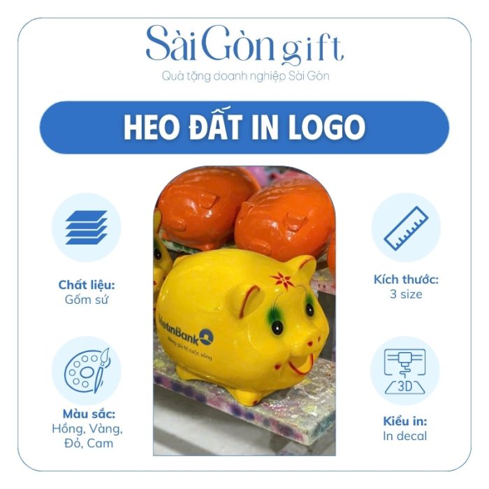 Các thông tin nổi bật của heo đất in logo sắc nét