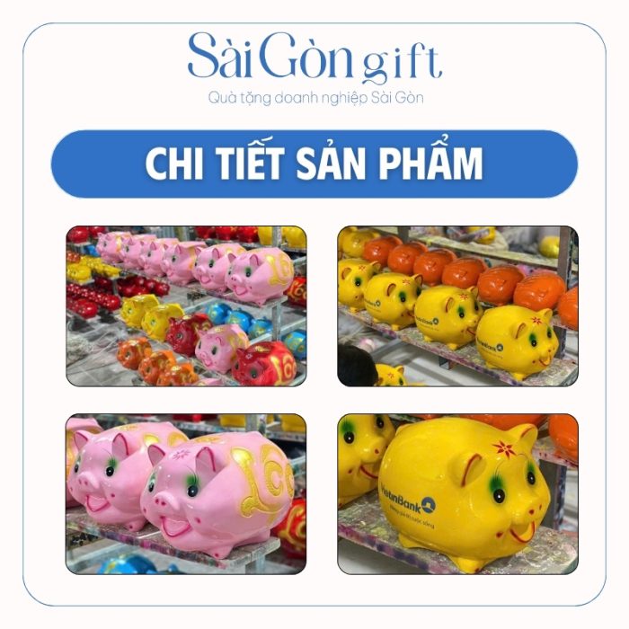 Chi tiết các màu heo đất và logo trên bề mặt