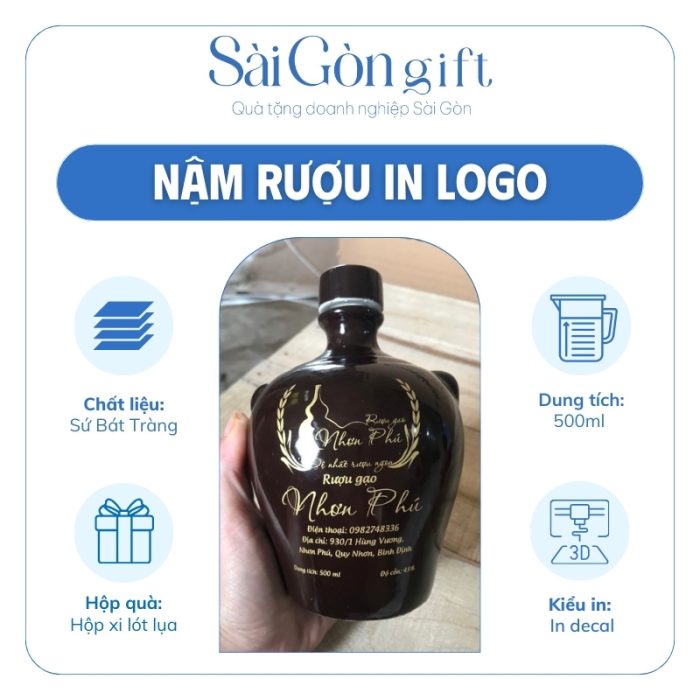 Đặc điểm nậm rượu Bát Tràng in logo