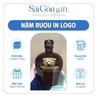 Thông tin nổi bật nậm rượu Bát Tràng in logo