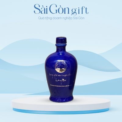 Nậm Rượu Bát Tràng Dáng Trứng Cổ Thấp In Logo Quà Tặng Khách Hàng SG-CR08