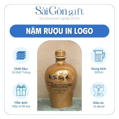 Đặc điểm nậm rượu Bát Tràng dáng trứng in logo
